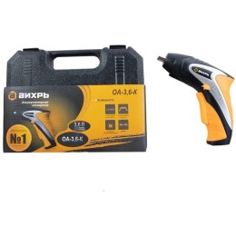 Отвертка аккумуляторная ВИХРЬ ОА-3,6-К [72/14/10] { 3.6 В,  LI-ION, 1,3 Ач, 3.5 Нм, подсветка рабочей зоны, кейс }